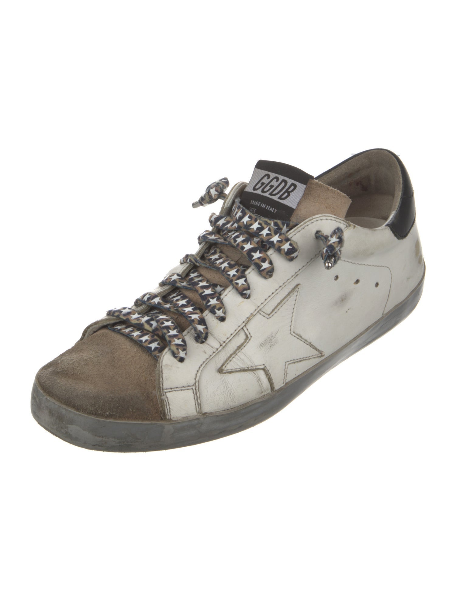 Golden Goose Leather Colorblock Pattern Sneakers